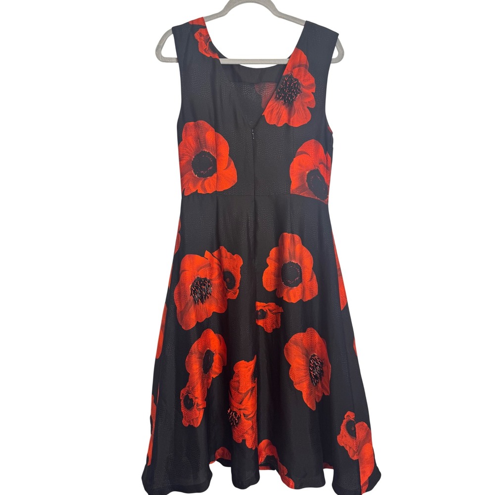 Tracy Reese Michelle Obama Poppy Dress Black Red Floral Silk Jacquard Midi 2013 - Picture 3 of 4